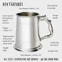 Wentworth Pewter - Nymph Handle 1 Pint Pewter Tankard