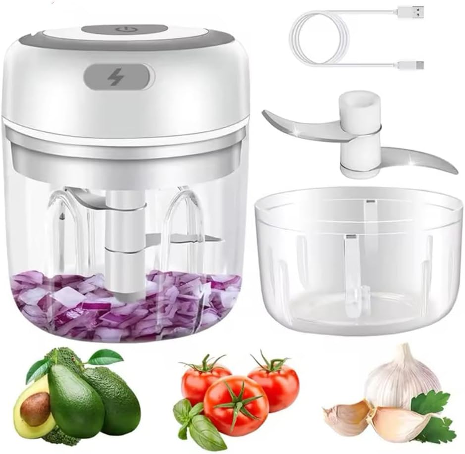 Mini Electric Food Chopper, USB Portable Kitchen Gadget, Garlic Masher, Meat and Vegetable Grinder