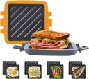Microwave Toastie Sandwich Maker, Snack Maker & Panini Press, Removable Non-Stick Plates Silicone Microwavable Cookware, Heatwave Technology, Orange