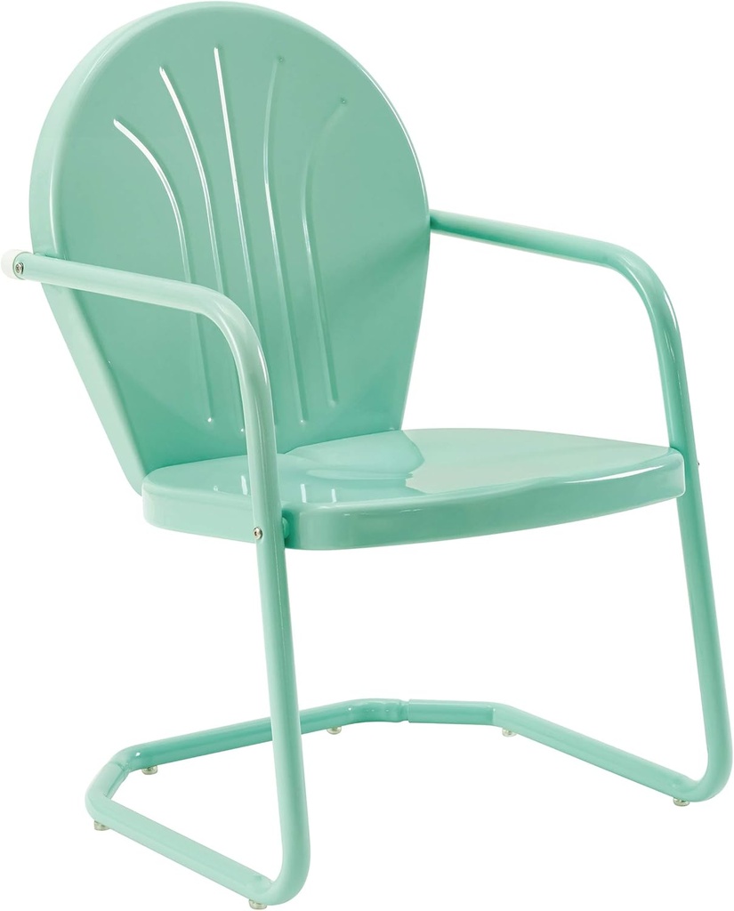 Crosley Furniture Griffith Outdoor Chair, Retro Metal Patio Chairs for Dining, Porch, Deck, Balcony, Aqua