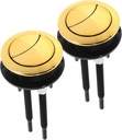 Baluue Dual Flush Valve Toilet Push Button Replacement 1.89 Inch Diameter Gold Toilet Flush Button for Water Tank Home Bathroom Repair Accessory 2 Pieces