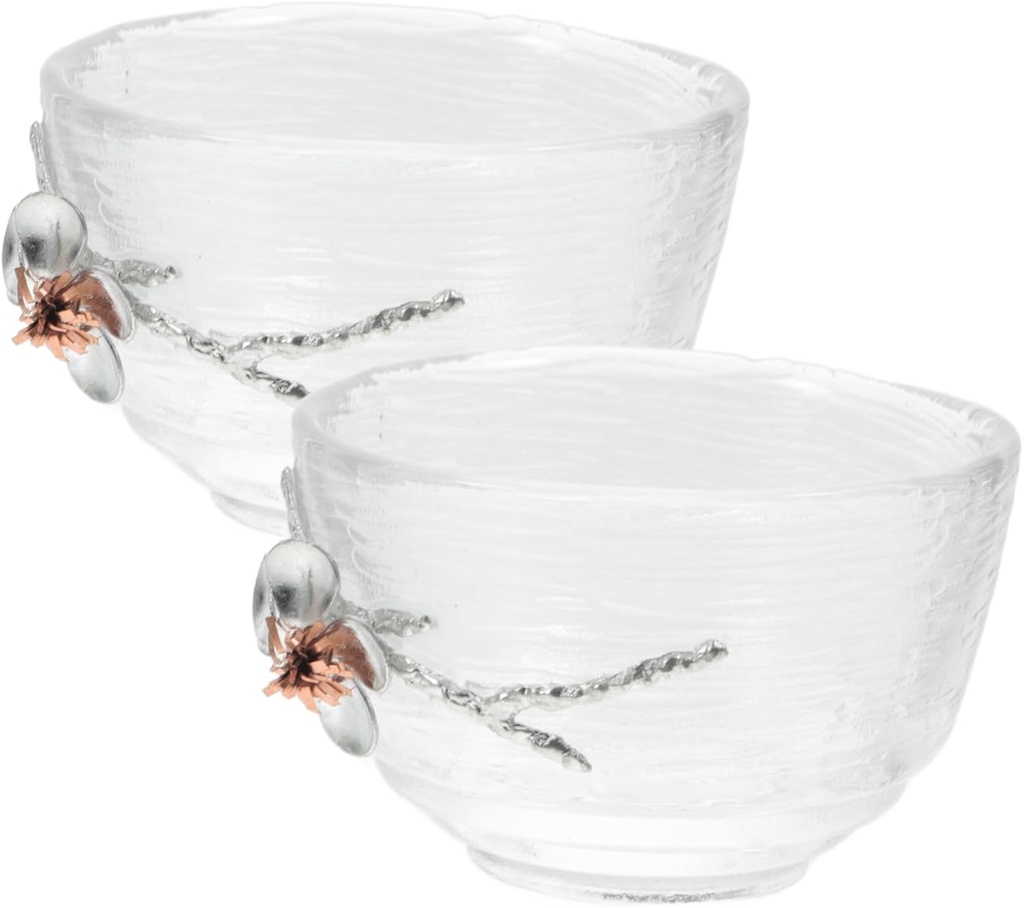 LIFKOME Japanese Tea Cup Flower Hammered Glass Wine Glass Heat Resistant Thick Crystal for Tea Drinking Cup