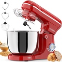 Electric Stand Mixer,10 Speeds Tilt-Head Food Mixer, 3-IN-1 Kitchen Mixer for Daily Cooks with Dishwasher-Safe 6 QT Bowl,Dough Hook, Beater, Whisk (Empire Red)
