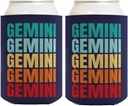 Gemini Occult Gift For Women Retro Text Gemini Word Art Zodiac Sign 2-Pack Can Drink Thermocoolers