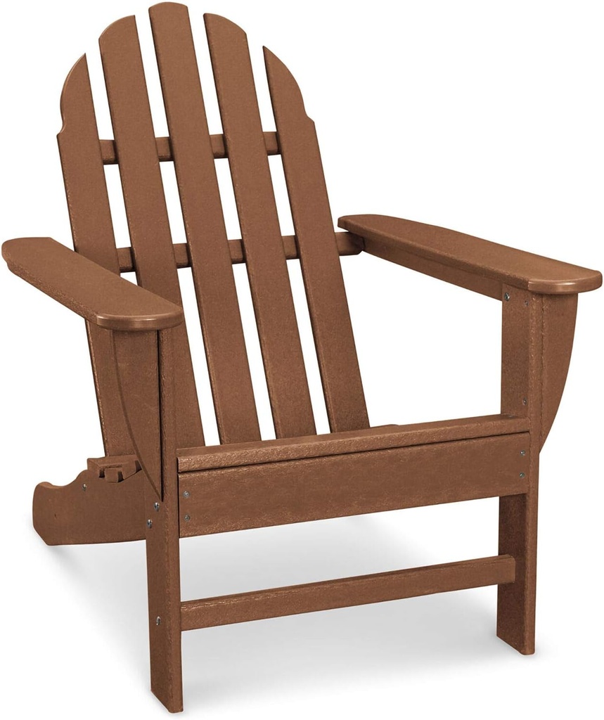 Hanover Classic Adirondack Chair, All-Weather HDPE Outdoor Furniture, Eco-Friendly, Durable Outdoor Patio Seating, Teak
