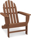 Hanover Classic Adirondack Chair, All-Weather HDPE Outdoor Furniture, Eco-Friendly, Durable Outdoor Patio Seating, Teak