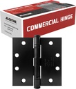 3 Pack - Commercial Grade Ball Bearing Door Hinge 4-1/2 x 4-1/2, UL Listed & 3 Hour Fire Rated, Full Mortise, JS-5BB2 (Matte Black)