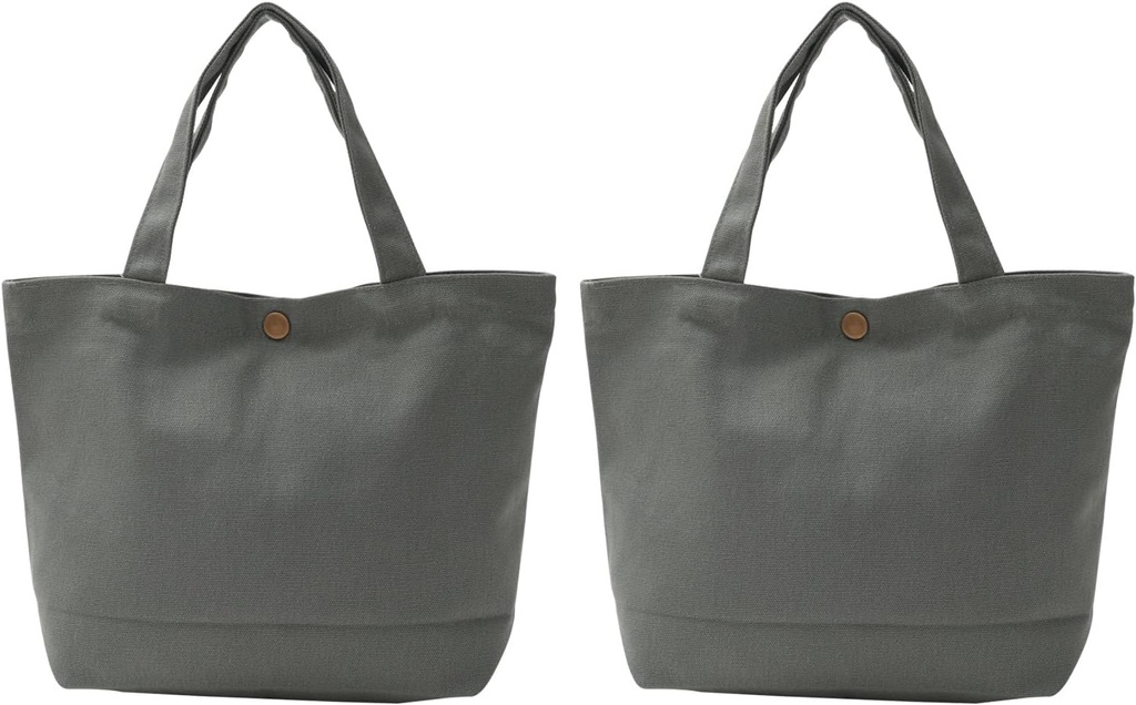 PATIKIL Canvas Tote Bag for Women Small Canvas Bag with Button Cotton Sturdy Reusable Lunch Tote Bag for Vinyl Dye HTV Gifts