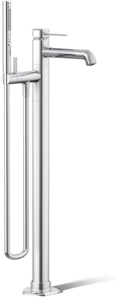 KOHLER T27025-4-CP Occasion Floor-Mount Bath Filler Trim With Handshower in Polished Chrome