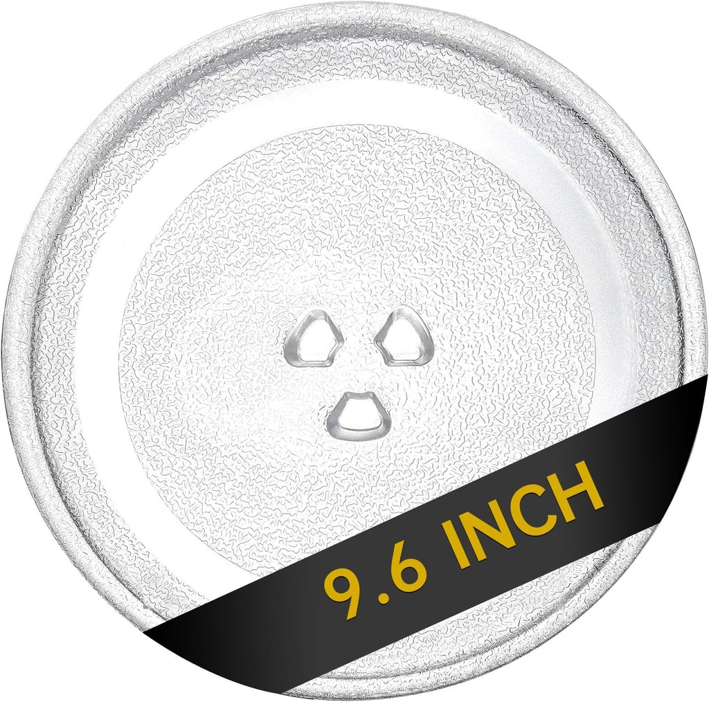 9.6" Microwave Glass Turntable Plate, 9.6" / 24.4cm Microwave Tray Replacement Glass Plate, Glass Tray Replacement for LG, GE, Magic Chef, Hotpoint, Panasonic, Kenmore, etc