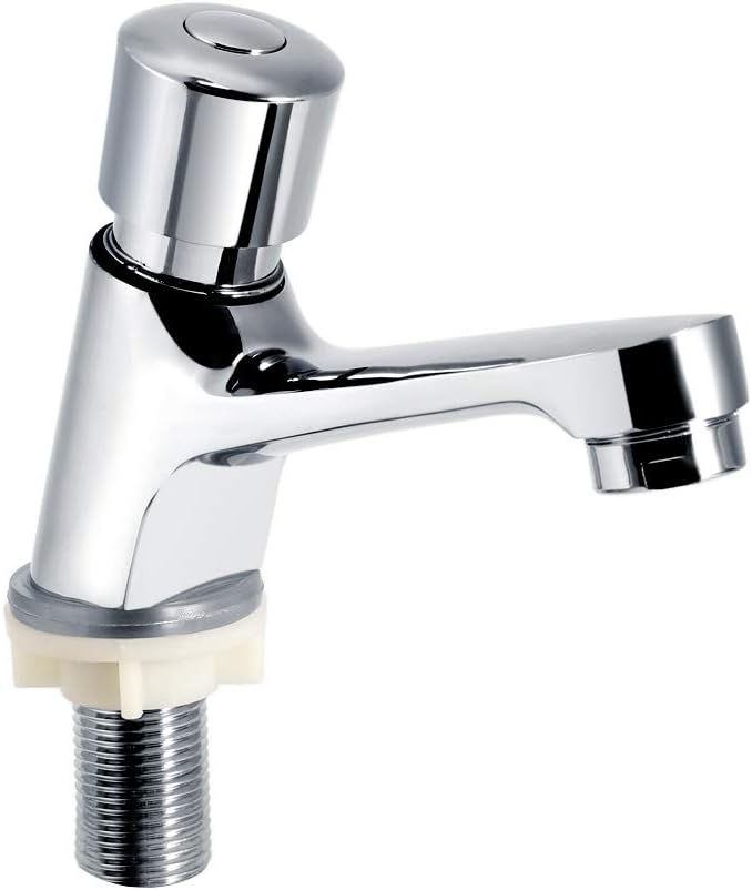 Time Delay Faucet,Public Ktchen Bathroom Chrome Plated Self Closing Water Saving Time Delay Basin Sink Tap Faucet,Suitable for Home Kitchen, Bathroom, Hotel use