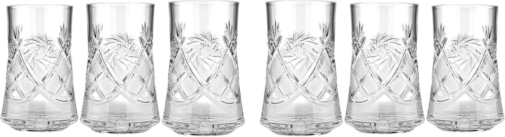 Neman GL6103 Crystal 7Oz. Crystal Beverage Glasses, 6-Piece Set