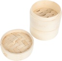 IMIKEYA Bamboo Steamer for Dumplings with Lid 10-Inch Kitchen Food Steamer Multi-functional Bamboo Cooking Pot for Home Cooking and Healthy Meals