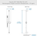 Gerber Plumbing Versa Square Slide Bar with Hand Shower