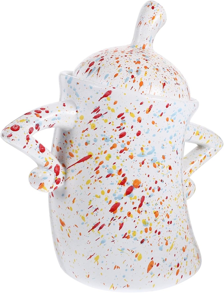 Resin Craft Storage Jar with Airtight Seal Large Kitchen Canister for Tea Beans Sugar Snacks Multifunctional Decorative Container for Pantry and Home Organization