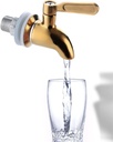 Stainless Steel Gold-Spigot Beverage Dispenser No-Lead Anti-Clog Cap with Replacement Faucet for Glass Jars & Drink Dispenser