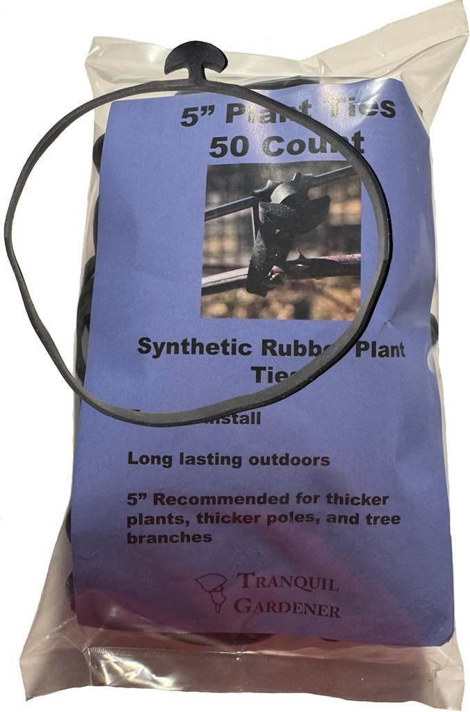 5" Synthetic Rubber Plant Ties - 50 Pack (5" Flat Length)