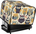 4 Slice Toaster Covers Bread Machine Cover Quilted Dustproof Fingerprint Protectors Small Washable Appliance Cover Animal Cartoon Owls Cute Bread Maker Dust Protection Universal Size