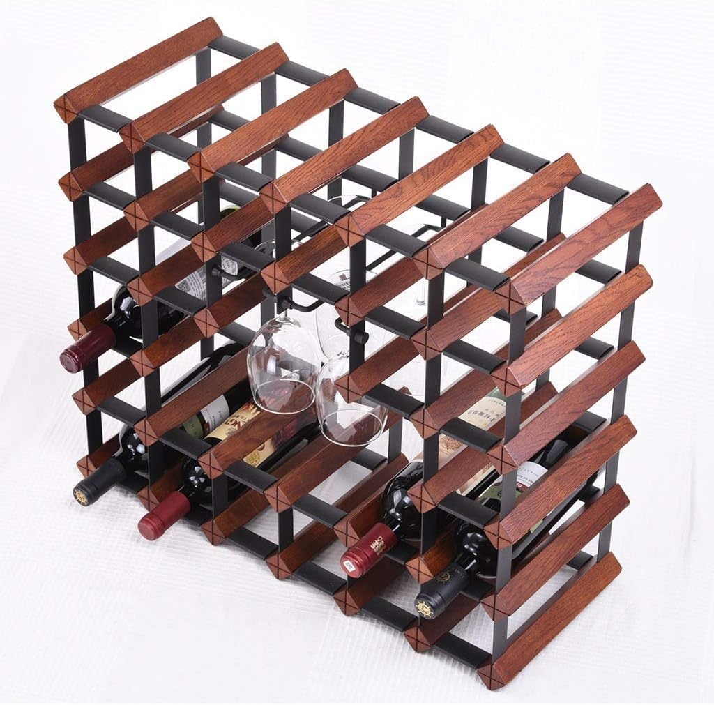 Wine Rack Wine Display Cabinet Cube Stackable and Glass Holder Storage Living Room Wine Bottle Rack for Kitchen Wine Cellar Bar Wine Show 60.2 * 50.8 * 23.5cm (60.2 * 50.8 * 23.5cm)