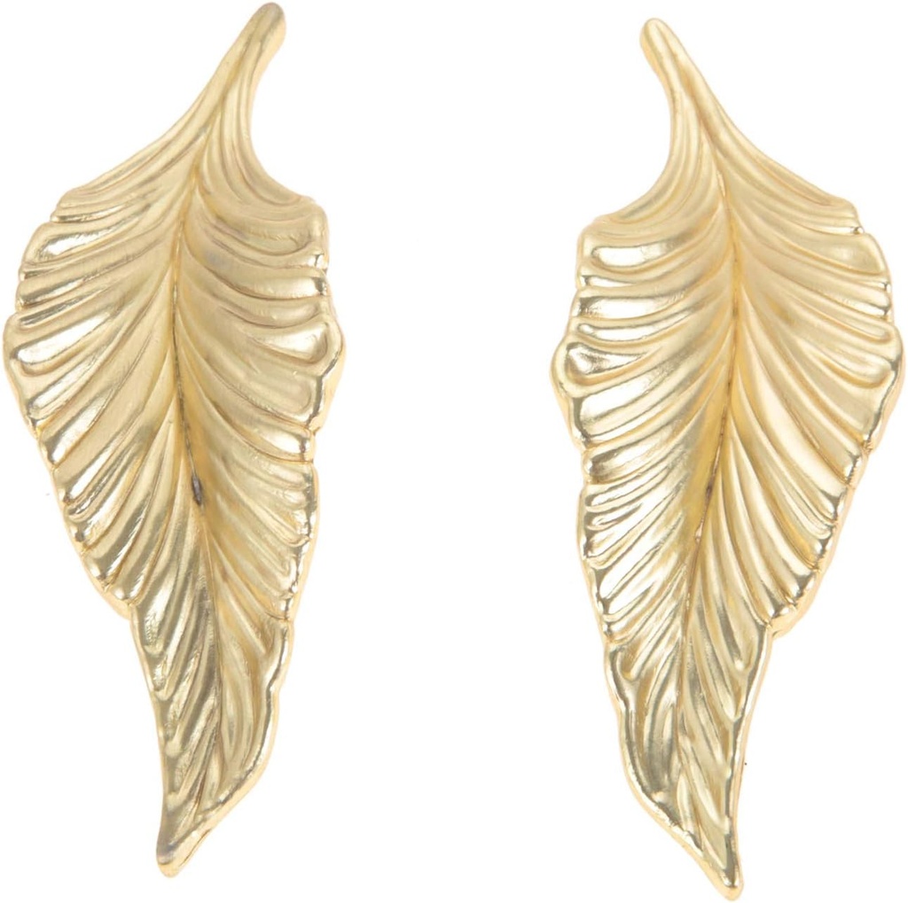 Mgoodoo 2 Pairs Leaf Shape Knobs Handles Pulls, 4.13" Gold Pull Knob Handle for Kitchen Furniture Door Drawer Cabinet Dresser Closet Wardrobe Cupboard Bathroom Bookcases