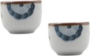 2pcs Ceramic Sake Cups Japanese Decorations Hand Painted Flower Tea Cup Japanese Tea