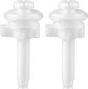 Jetec 2 Pieces Toilet Seat Screws Replacement Kit Plastic Bolts with Plastic Nuts and Washers Parts Kit for Fixing The Top Toilet Seat, White