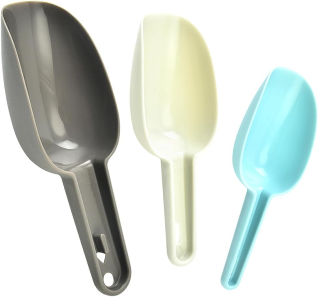 1Set Multipurpose Food Scoop Ice Shovel with Soft Handle for Coffee Beans Cereal Flour and Dog Food Break Resistant Material for Freezers and Easy