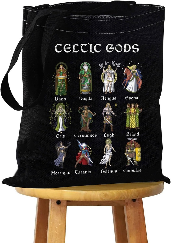 JYTAPP Celtic Mythology Gods Canvas Tote Bag Pagan Gifts Norse Deities Ancient Irish Nordic Shoulder Bag Viking Warriors Gift