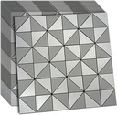 XUANINY 14-Sheet Peel and Stick Backsplash Tiles, Triangle Aluminum Surface Metal Mosaic Sticker, Self Adhesive Aluminum 3D Wall Sticker for Living Room, Kitchen, RV，Bar (11.81"x11.81") (14, Silver)