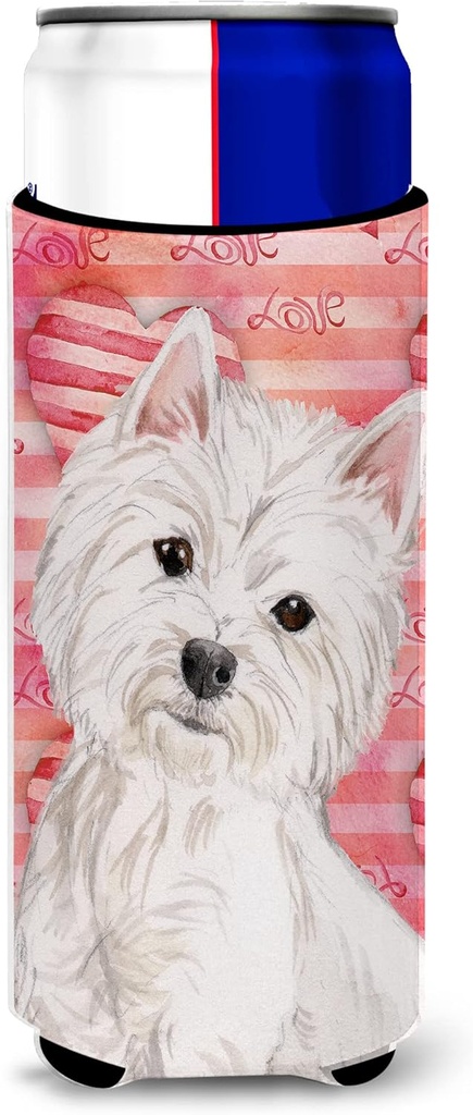 Caroline's Treasures Westie Love Decorative Can Hugger, Multicolor, Slim