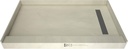 Tile Redi RT3660R-PVC-TBN Shower Pan with Right Drain- Single Curb Shower Base, 2" PVC Drain, and Grate Included, 60" Width x 36" Depth