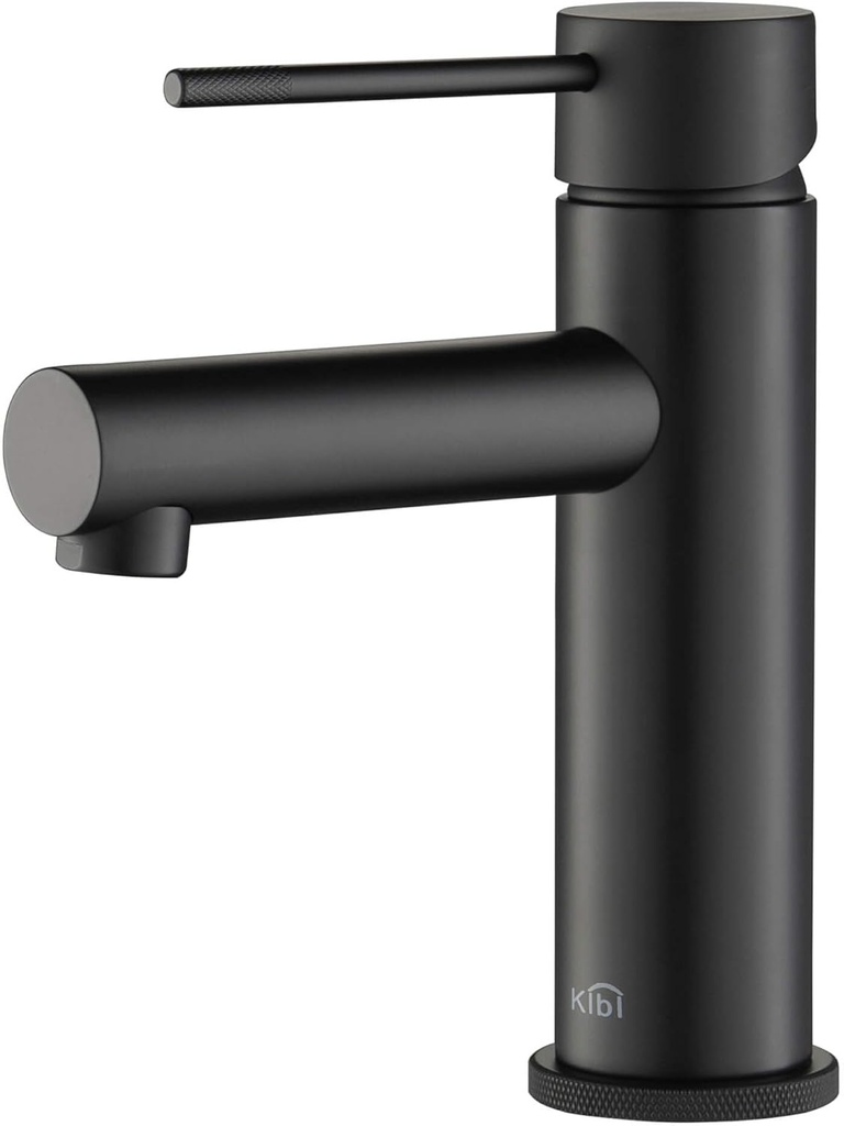 KIBI KBF1010 Solid Brass Single Handle Single Hole Circular X Faucet for Bathroom Sink | High Arc Faucet Spout | Durable Matte Black Finish | Corrosion and Rust Resistant