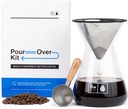 Barista Warrior Pour Over Coffee Maker Set – Pour Over Kit Includes Large Glass Carafe, Reusable Dripper Filter, and Coffee Scoop – 8 Cup Drip Brewer (34oz | 1000ml)