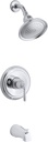 KOHLER TS395-4S-CP Devonshire(R) Rite-Temp(R) Bath and Shower Valve Trim with Lever Handle, Slip-fit spout and 2.5 gpm showerhead