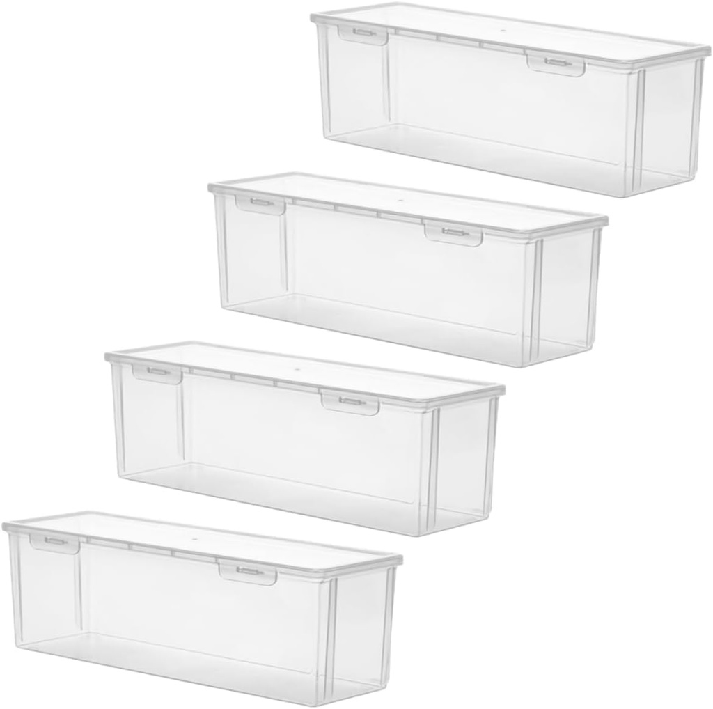 Amosfun 4pcs Airtight Food Storage Containers Lids Kitchen Storage Canisters for Spaghetti Beans and Grains Sturdy Sealed Jars for Pantry Organization