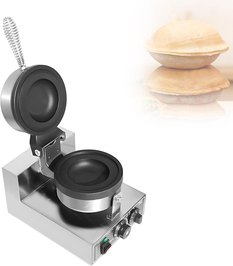 Electric Burger Waffle Maker 1300w -Stainless Steel Shell-Durable-Adjustable Temperature 50-300 Degrees-Timer 0-5 Minutes-for Home Kitchen Use Breakfast