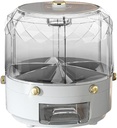 Cereal Dispenser - Rotating Rice Storage Container, Large Capacity Round Grain Dispenser | 360° Rotating 6-Compartment Candy Dispenser, Portable Food Storage Box, Rice Organizer for Home Kitchen