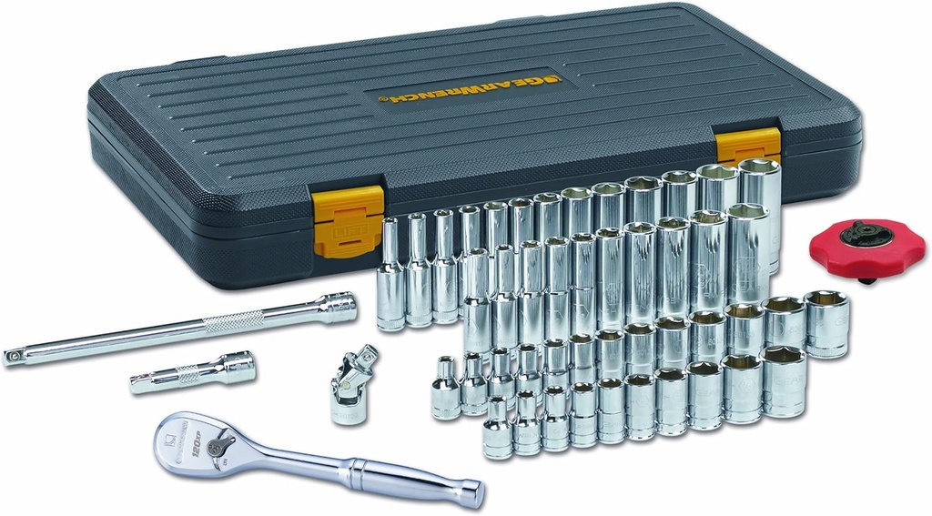 GEARWRENCH 51 Pc. 1/4 Inch Drive 6 Pt. 120XP Mechanics Tool Set, Standard & Deep, SAE/Metric - 80300P