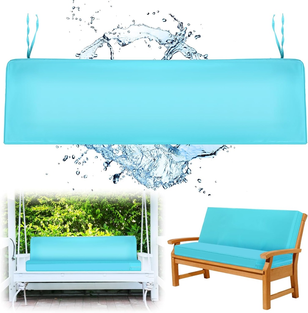 59x18 Inch Patio Bench Cushion Covers Outdoor Waterproof UV Protection Loveseat Swing Replacement Cover with Tie Zipper Adjustable Strap Garden Seat Sofa Furniture Cushion Cover