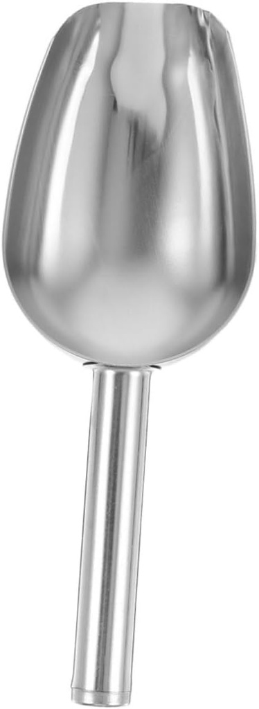 ABOOFAN Stainless Steel Ice Cube Shovel Multi Purpose Scoop for French Fries Flour Grains Ergonomic Design for Home Kitchen Bar Restaurant Use Food Scoop