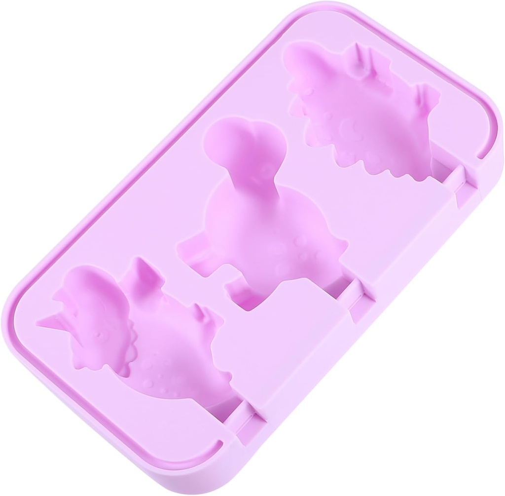 Dinosaur Silicone Ice Cream Mold Lid – Reusable DIY Popsicle Maker for Boys and Girls – Easy Release Ice Lolly Mould for Homemade Treats