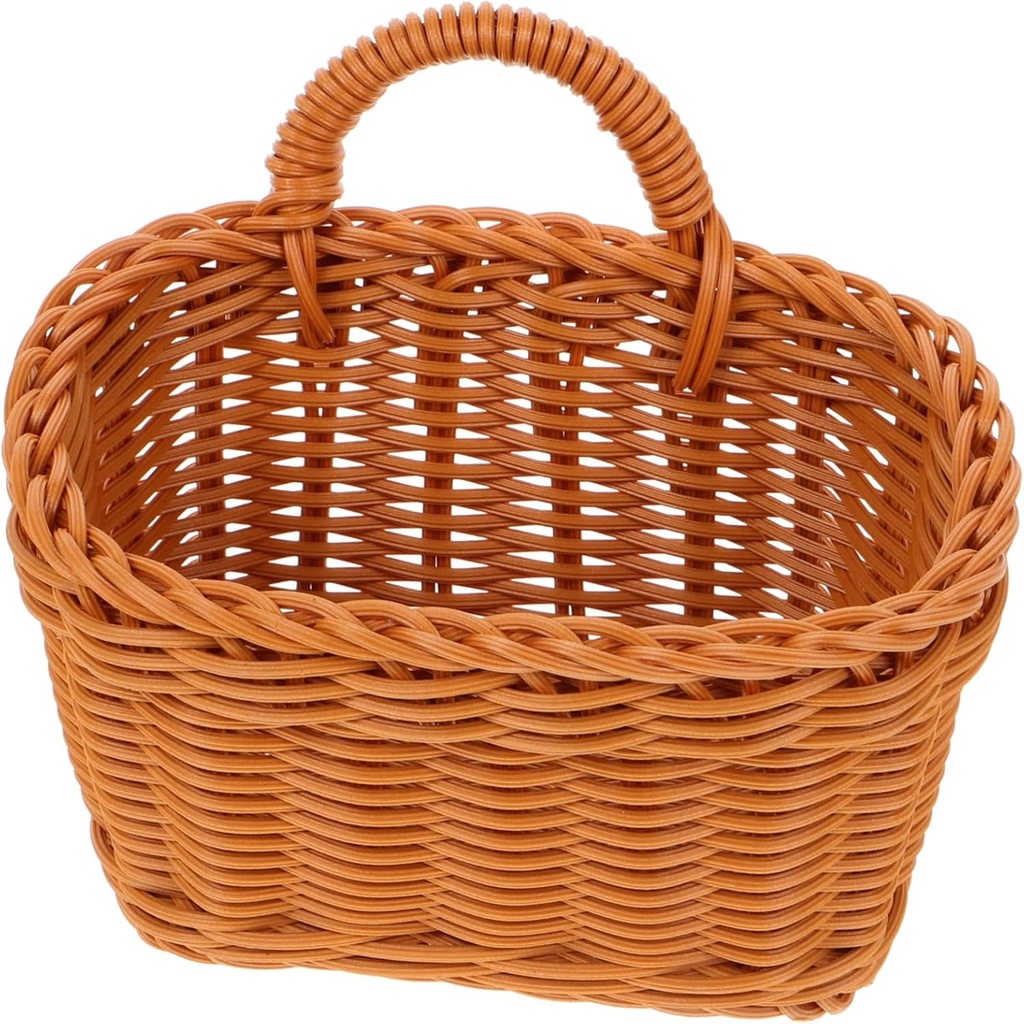 DECHOUS Woven Hanging Wall Basket for Kitchen Storage Imitation Rattan Design Space-saving Organizer for Vegetables and Decor Rustic Wall-mounted for Spaces
