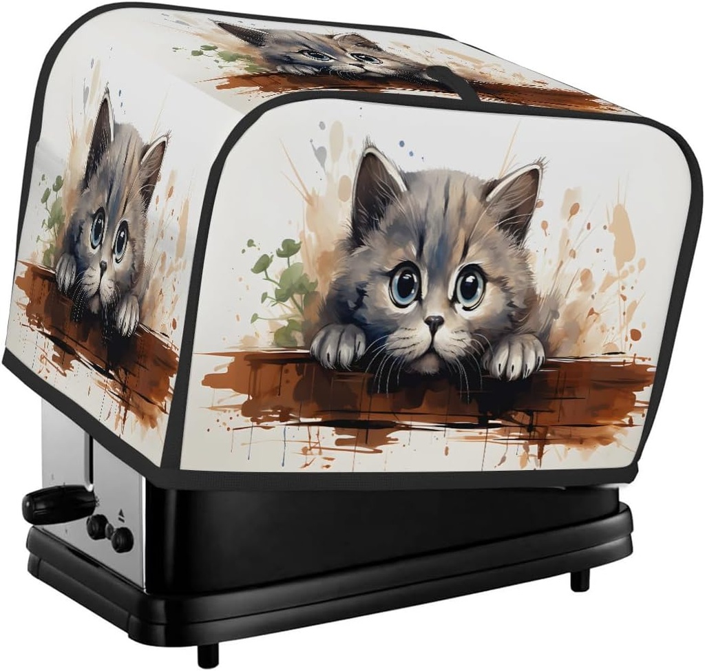 Toaster Cover 2 Slice Toaster Cover Lovable Cat Kitty Stain Resistant Kitchen Small Appliance Cover Machine Washable Women Gift
