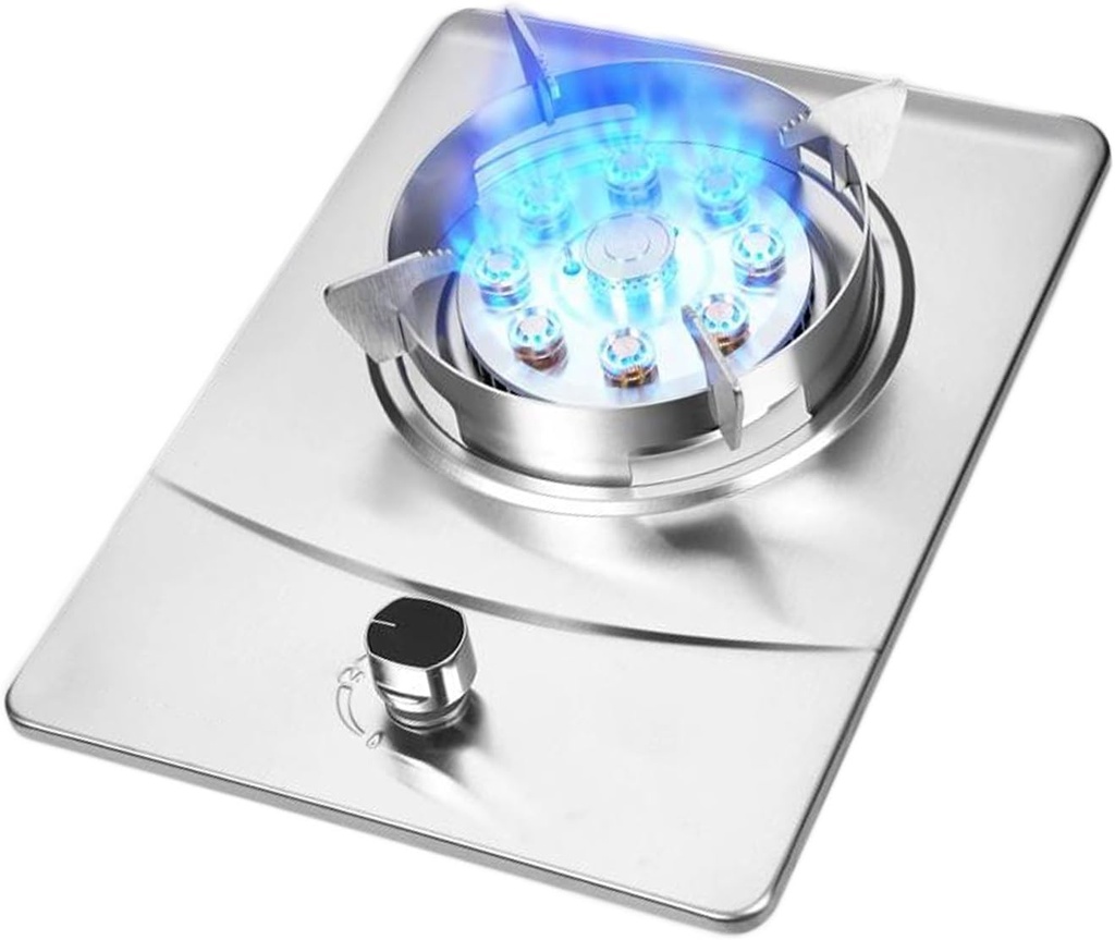 5.2KW Stainless Steel Gas Cooker,Kitchen Counter Top Stove,Gas/LP Gas Conversion Stove,with Flameout Protection,for Home Kitchen Motor Home Camp(NG)