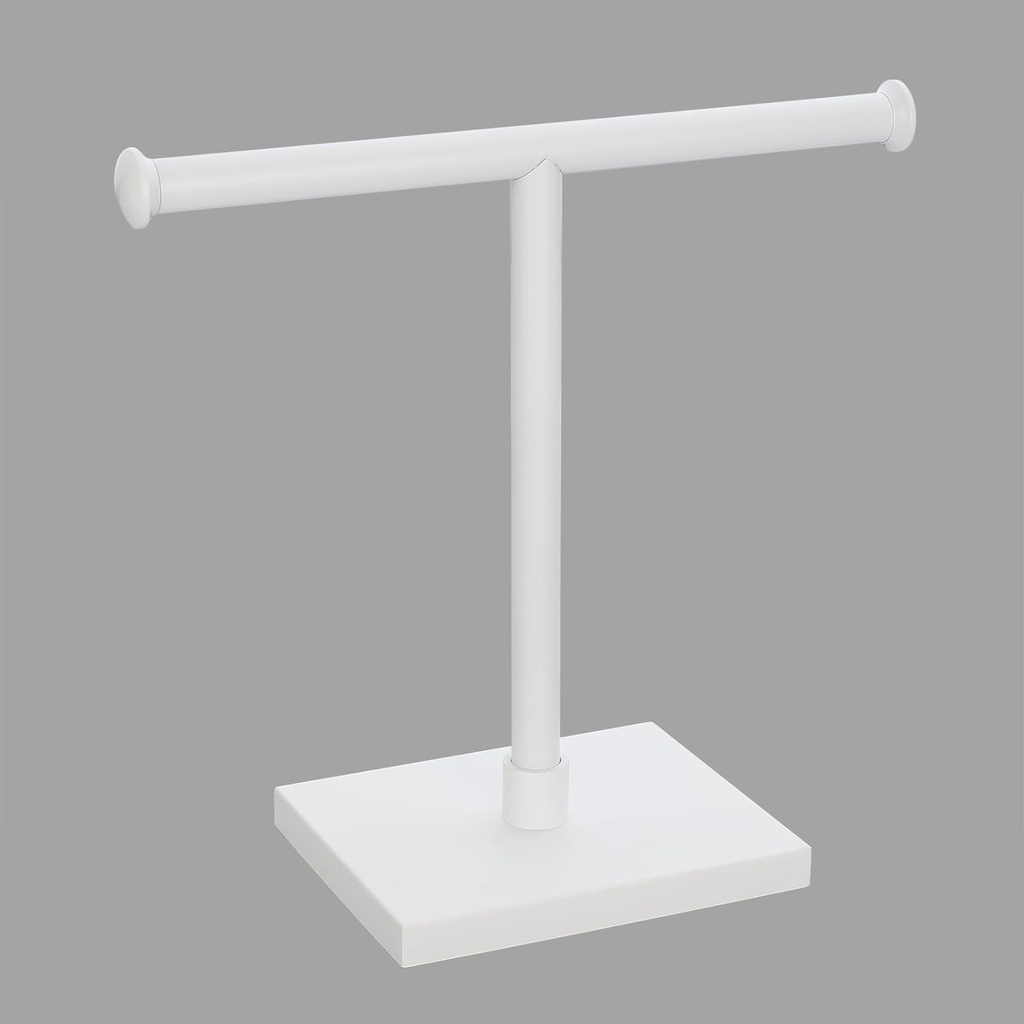 GERZWY Hand Towel Holder Standing Tree Rack for Bathroom Vanities Countertop SUS 304 Stainless Steel Towel Ring, White