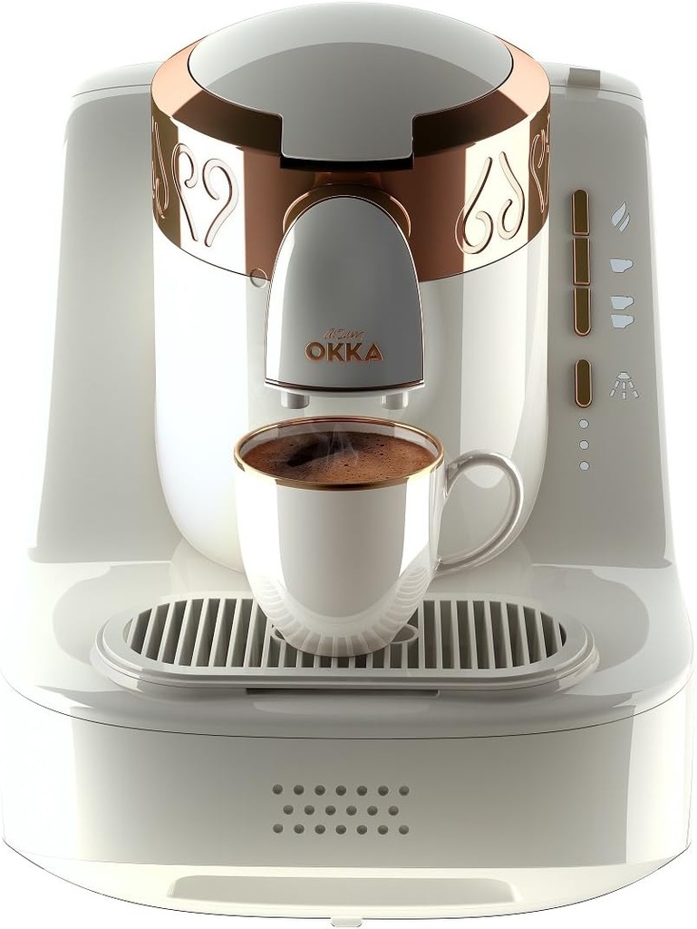 Arzum Okka Automatic Turkish/Greek Coffee Machine, USA 120V, UL, White/Gold, medium