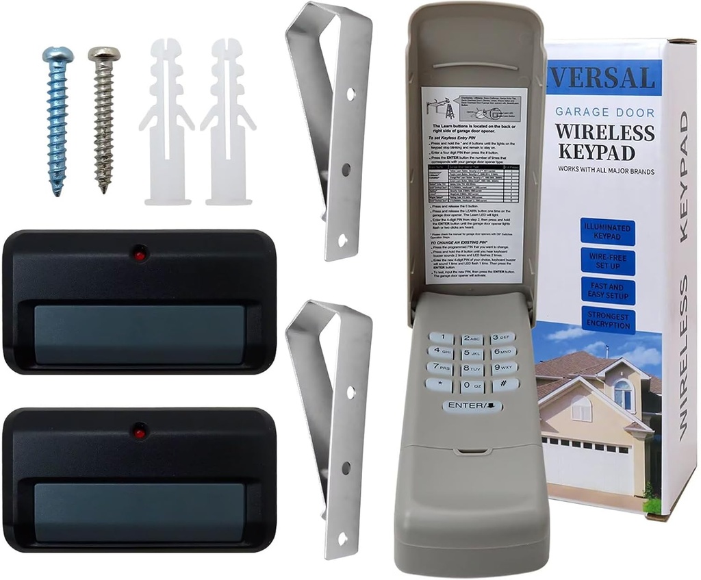 New 877MAX Garage Door Opener Keypad 891LM Remote Compatible with Chamberlain Opener pd762ev, wd832kev, wd832kev, wd930ev, wd962kev, wd962kpev, wd962mlev with Yellow Learn Button