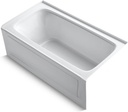 KOHLER 1150-RA-0 Bancroft 60" x 32" Acrylic Alcove Bathtub with Integral Flange and Right Hand Drain, Integral Apron, White