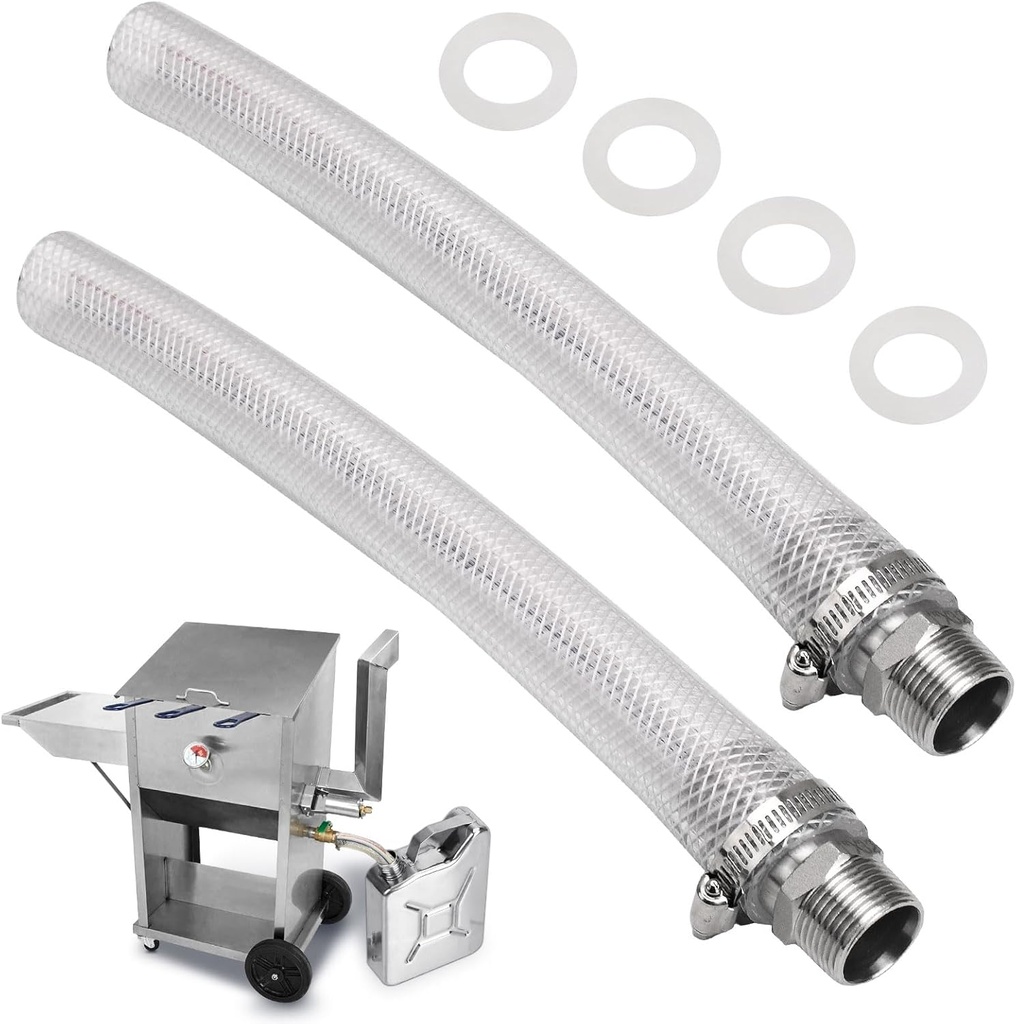 2 Pack Fryer Drain Extension Hose for Bayou Classic 700-602, 700-701, 700-704, 700-709, 700-725 Deep Fryer Oil Drain Pipe (Can Be Used for Commercial Fryer Drain Hose)
