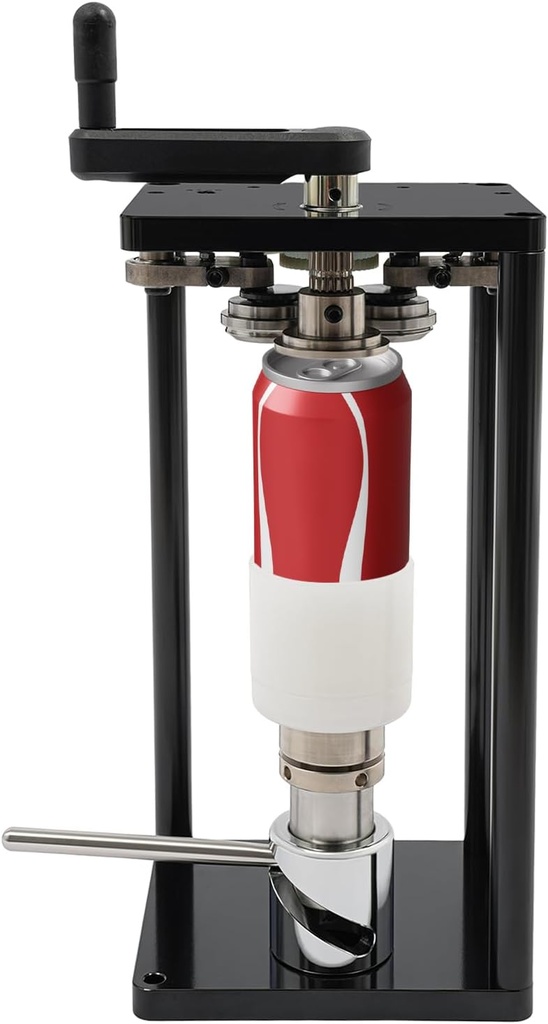 Commercial Can Sealing Machine, Manual Cup Sealer Machine, 2.17’’ Dia. & 4.5’’-6.6’’ Height Stainless Steel Tin Can Seaming Closing Capping Machine for Soda, Tin Cans, 10 Pcs/min(Black)